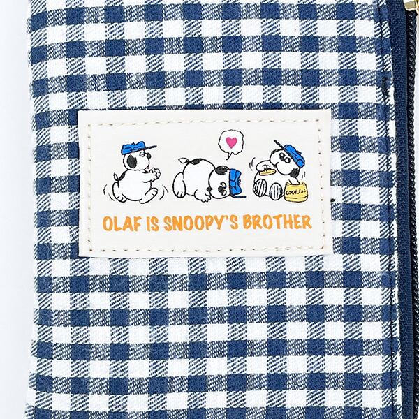スヌーピー オラフ パスポーチ (ネイビーチェック) パスケース SNOOPY 商品画像2：キャラグッズPERFECT WORLD TOKYO
