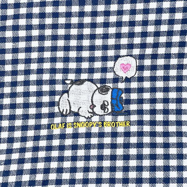 スヌーピー オラフ 巾着 ネイビーチェック SNOOPY 商品画像2：キャラグッズPERFECT WORLD TOKYO