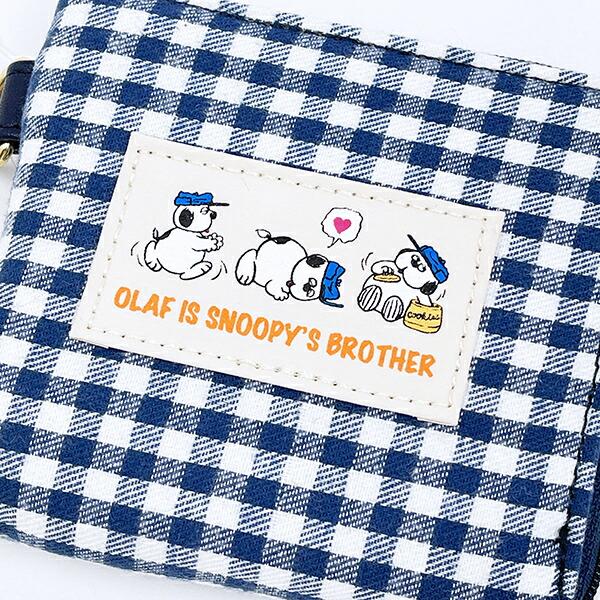 スヌーピー オラフ ミニウォレット財布 ネイビーチェック SNOOPY 商品画像2：キャラグッズPERFECT WORLD TOKYO