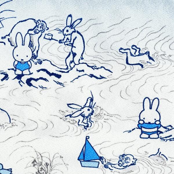 ミッフィー miffy ×鳥獣戯画 巾着 MB  日本製 商品画像2：キャラグッズPERFECT WORLD TOKYO