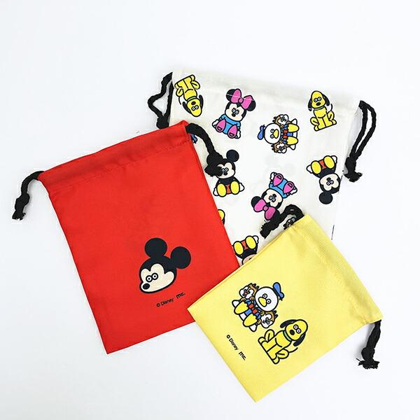 ディズニー ミッキー＆フレンズ × 松本セイジ 3P巾着 Disney 商品画像2：キャラグッズPERFECT WORLD TOKYO