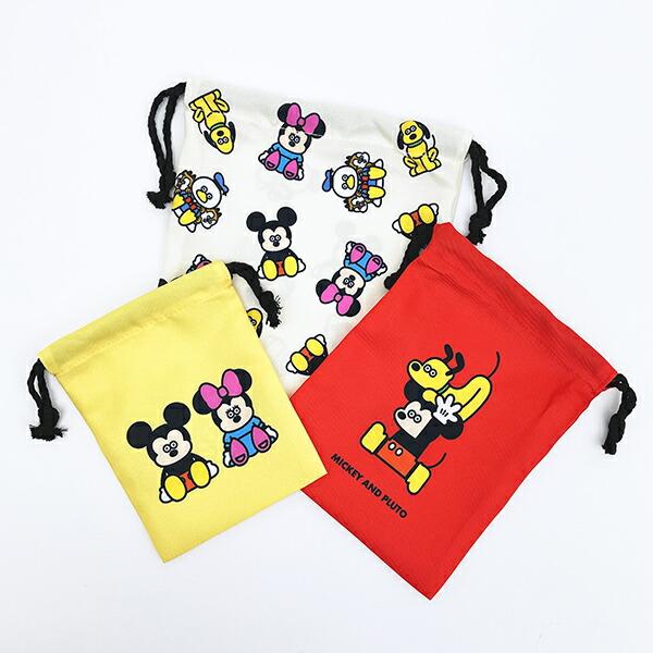 ディズニー ミッキー＆フレンズ × 松本セイジ 3P巾着 Disney