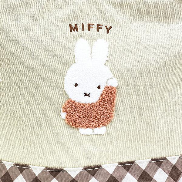 ミッフィー miffy ミニトートバッグ ベージュ ダイアゴナルチェック ランチ 商品画像2：キャラグッズPERFECT WORLD TOKYO