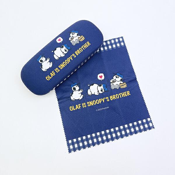 スヌーピー オラフ メガネケース ネイビーチェック SNOOPY