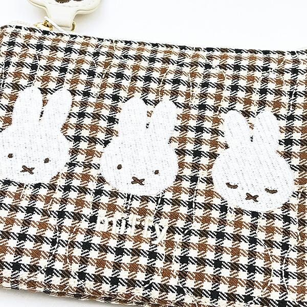 ミッフィー miffy ティッシュポーチ (アイボリー) キルティングチェックシリーズ 商品画像2：キャラグッズPERFECT WORLD TOKYO