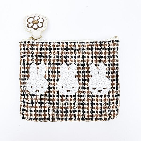 ミッフィー miffy ティッシュポーチ (アイボリー) キルティングチェックシリ･･･