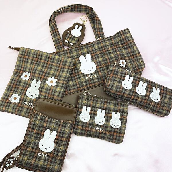 ミッフィー miffy トートバッグ (ブラウン) キルティングチェックシリーズ 商品画像5：キャラグッズPERFECT WORLD TOKYO