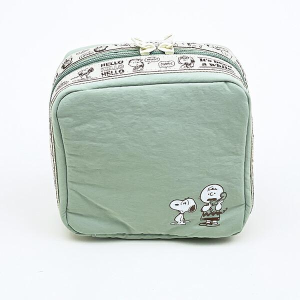 スヌーピー たっぷりトラベルポーチ グリーン SNOOPY 商品画像2：キャラグッズPERFECT WORLD TOKYO