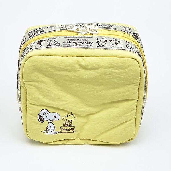 スヌーピー たっぷりトラベルポーチ イエロー SNOOPY 商品画像2：キャラグッズPERFECT WORLD TOKYO