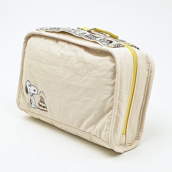 スヌーピー 仕切り沢山ポーチ トラベル アイボリー SNOOPY 商品画像3：キャラグッズPERFECT WORLD TOKYO
