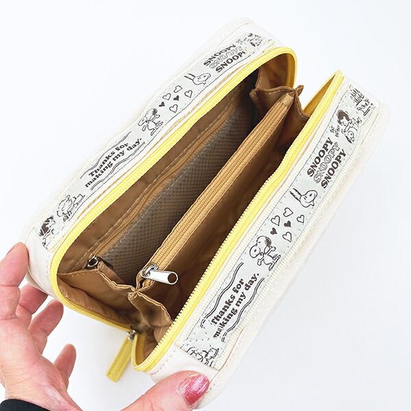 スヌーピー 仕切り沢山ポーチ トラベル アイボリー SNOOPY 商品画像6：キャラグッズPERFECT WORLD TOKYO