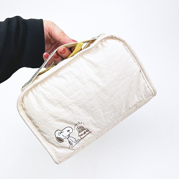 スヌーピー 仕切り沢山ポーチ トラベル アイボリー SNOOPY 商品画像9：キャラグッズPERFECT WORLD TOKYO