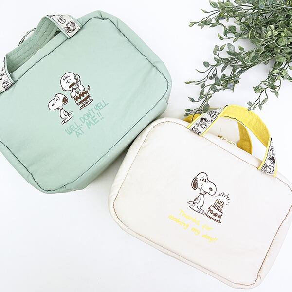 スヌーピー 2WAY吊下げポーチ トラベル アイボリー SNOOPY 商品画像9：キャラグッズPERFECT WORLD TOKYO
