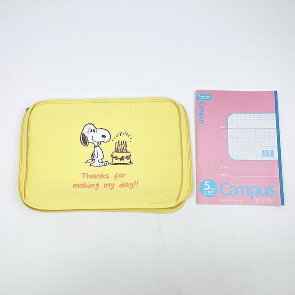 スヌーピー 収納ポーチ(M) イエロー トラベル SNOOPY 商品画像4：キャラグッズPERFECT WORLD TOKYO