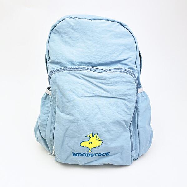 スヌーピー ウッドストック パッカブルリュックサック アップリケ刺しゅう ブルー バッグ SNOOPY 商品画像2：キャラグッズPERFECT WORLD TOKYO