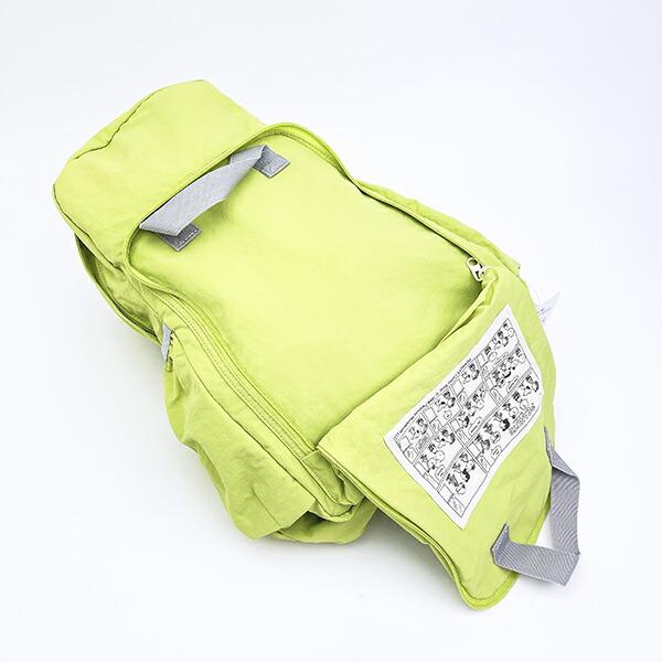 スヌーピー ライナス パッカブルリュックサック アップリケ刺しゅう グリーン バッグ SNOOPY 商品画像7：キャラグッズPERFECT WORLD TOKYO