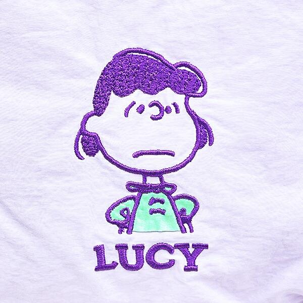 スヌーピー ルーシー パッカブルリュックサック アップリケ刺しゅう パープル バッグ SNOOPY 商品画像3：キャラグッズPERFECT WORLD TOKYO