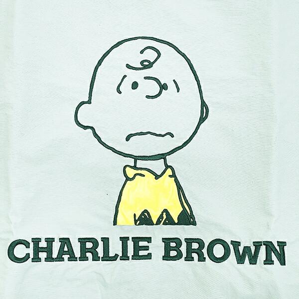 スヌーピー チャーリーブラウン トートバッグ アップリケ刺しゅう グリーン SNOOPY 商品画像2：キャラグッズPERFECT WORLD TOKYO