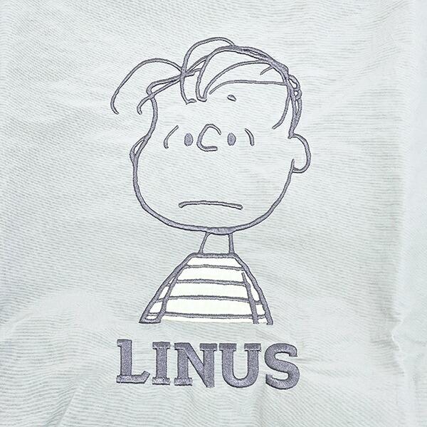 スヌーピー ライナス トートバッグ アップリケ刺しゅう グレー SNOOPY 商品画像2：キャラグッズPERFECT WORLD TOKYO