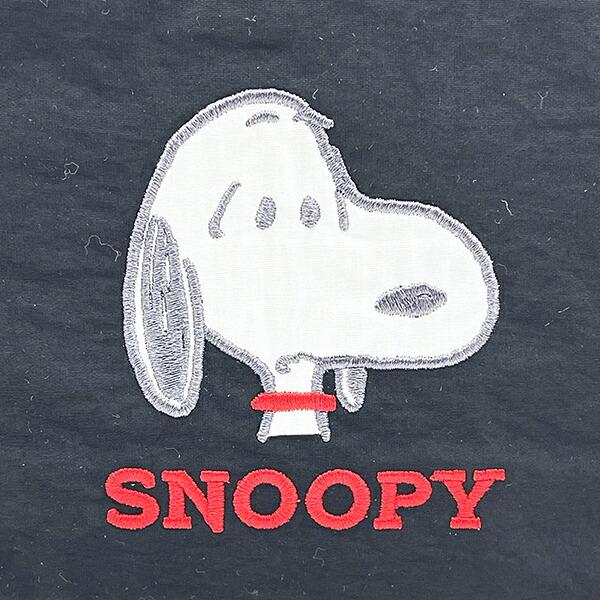 スヌーピー アップリケ刺繍 スクエアポーチ ブラック SNOOPY 商品画像2：キャラグッズPERFECT WORLD TOKYO