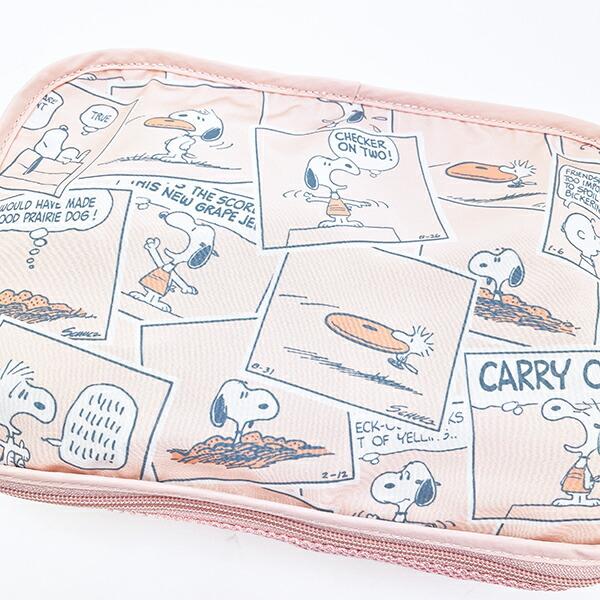 スヌーピー トラベル収納ポーチ(S) (ピンク) コミックトラベルシリーズ SNOOPY 商品画像2：キャラグッズPERFECT WORLD TOKYO