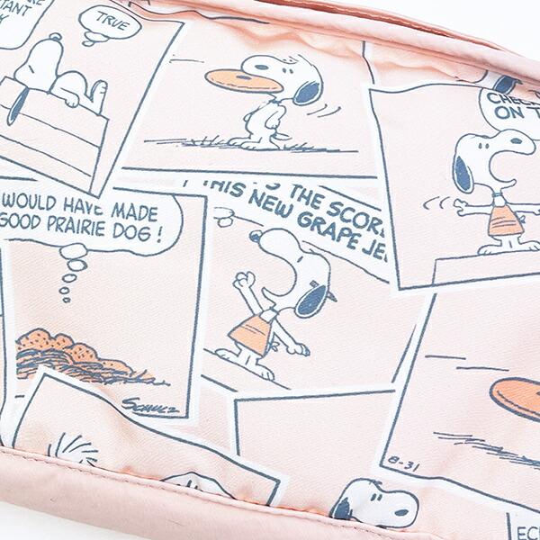 スヌーピー 仕切りポーチ (ピンク) コミックトラベルシリーズ SNOOPY 商品画像2：キャラグッズPERFECT WORLD TOKYO