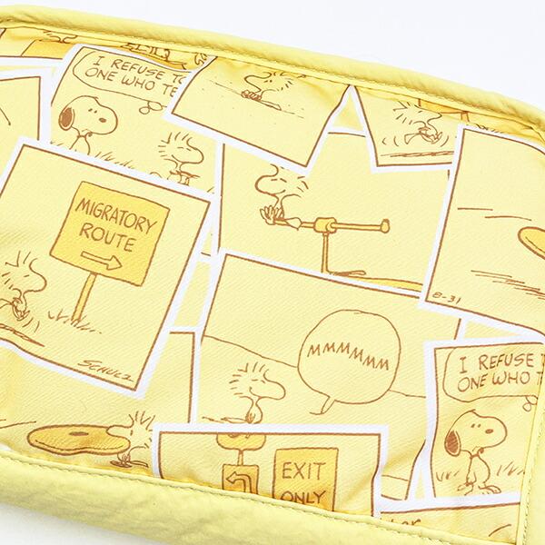 スヌーピー 仕切りポーチ (イエロー) コミックトラベルシリーズ SNOOPY 商品画像2：キャラグッズPERFECT WORLD TOKYO