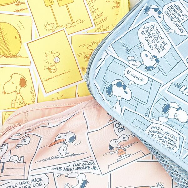 スヌーピー たためるボックスポーチ (ブルー) コミックトラベルシリーズ SNOOPY 商品画像9：キャラグッズPERFECT WORLD TOKYO