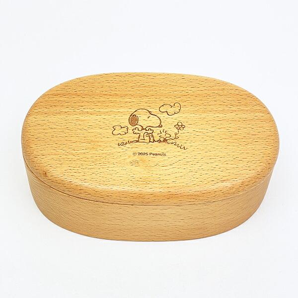 スヌーピー 木製くりぬき ランチボックス (オスワリ) SNOOPY