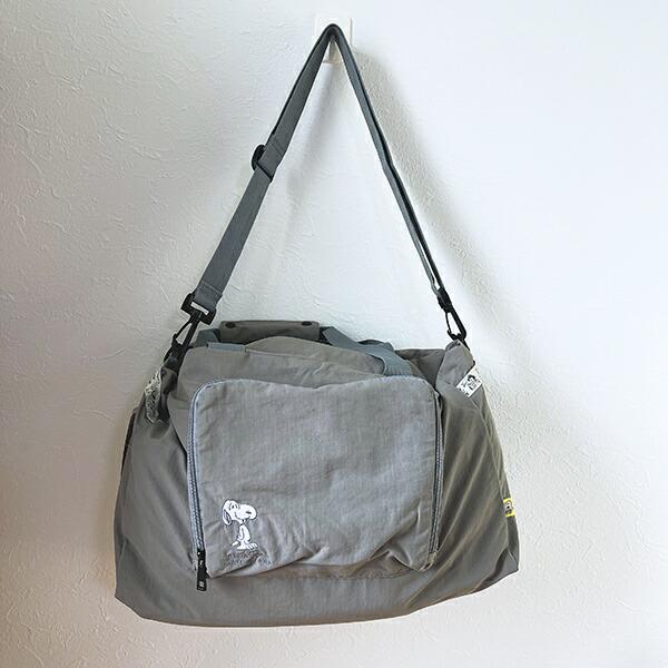 スヌーピー パッカブルボストン トラベルバッグ ライトグレー SNOOPY 商品画像6：キャラグッズPERFECT WORLD TOKYO