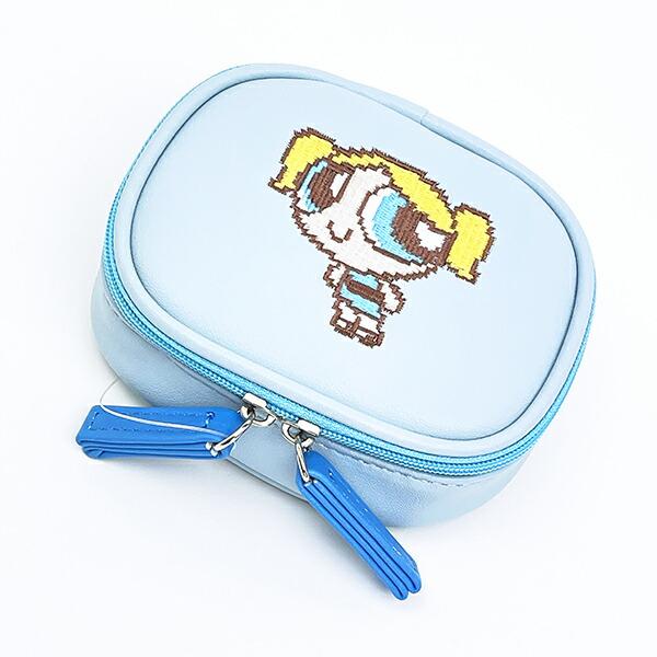 パワーパフガールズ バブルス アクセサリーポーチ (ブルー) ピクセルアートシリーズ パワパフ 商品画像3：キャラグッズPERFECT WORLD TOKYO