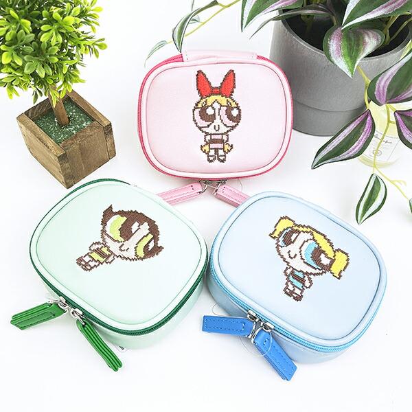 パワーパフガールズ バブルス アクセサリーポーチ (ブルー) ピクセルアートシリーズ パワパフ 商品画像6：キャラグッズPERFECT WORLD TOKYO