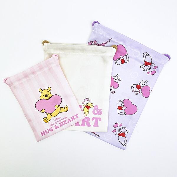 ディズニー くまのプーさん 3P巾着 (ピンク) Disney