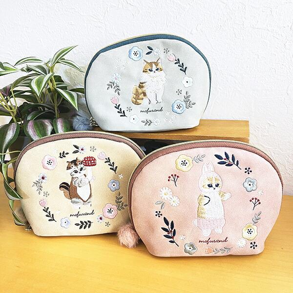 モフサンド りすにゃん ラウンドポーチ ベージュ mofusand 商品画像6：キャラグッズPERFECT WORLD TOKYO