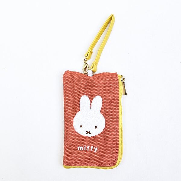 ミッフィー miffy キーパスポーチ オレンジ カラフルサガラ 定期入れ
