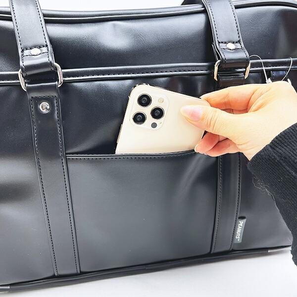 スヌーピー ショルダーボストンバッグ ブラック 刺繍ワンポイント SNOOPY 商品画像3：キャラグッズPERFECT WORLD TOKYO