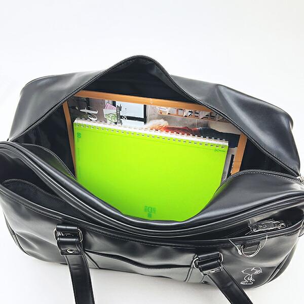 スヌーピー ショルダーボストンバッグ ブラック 刺繍ワンポイント SNOOPY 商品画像9：キャラグッズPERFECT WORLD TOKYO