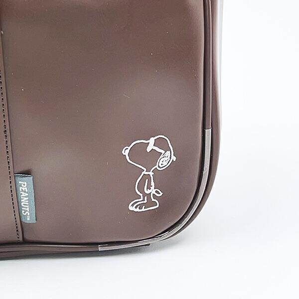 スヌーピー ショルダーボストンバッグ ブラウン 刺繍ワンポイント SNOOPY 商品画像2：キャラグッズPERFECT WORLD TOKYO