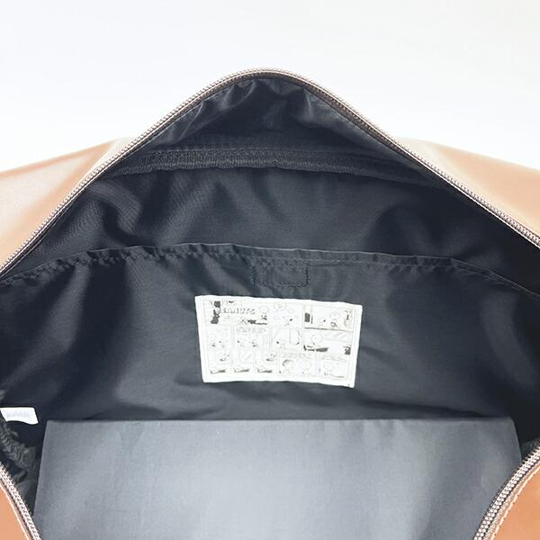 スヌーピー ショルダーボストンバッグ ブラウン 刺繍ワンポイント SNOOPY 商品画像7：キャラグッズPERFECT WORLD TOKYO