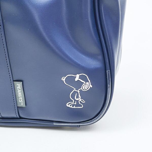 スヌーピー ショルダーボストンバッグ ネイビー 刺繍ワンポイント SNOOPY 商品画像2：キャラグッズPERFECT WORLD TOKYO