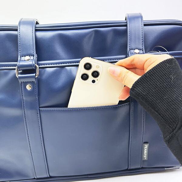 スヌーピー ショルダーボストンバッグ ネイビー 刺繍ワンポイント SNOOPY 商品画像3：キャラグッズPERFECT WORLD TOKYO