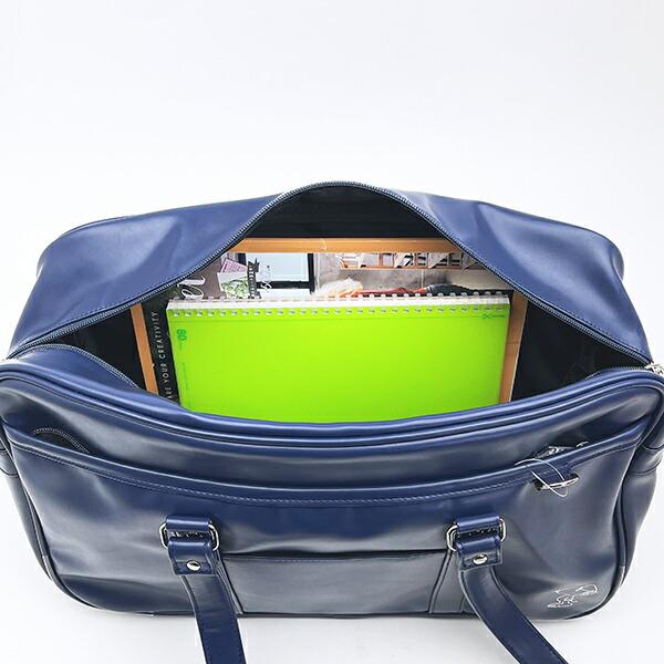 スヌーピー ショルダーボストンバッグ ネイビー 刺繍ワンポイント SNOOPY 商品画像9：キャラグッズPERFECT WORLD TOKYO