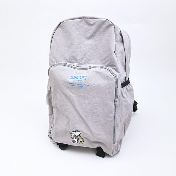 スヌーピー 超軽量たためるリュック グレー ジャーニー SNOOPY