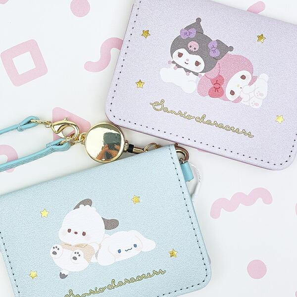 サンリオ シナモロール ポチャッコ オープンパスケース リール付き 定期入れ ICカード ブルー sanrio 商品画像5：キャラグッズPERFECT WORLD TOKYO