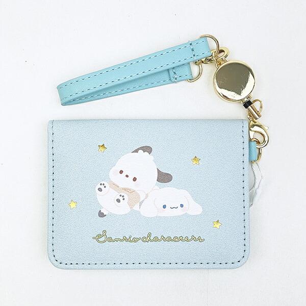 サンリオ シナモロール ポチャッコ オープンパスケース リール付き 定期入れ ICカード ブルー sanrio 商品画像1：キャラグッズPERFECT WORLD TOKYO