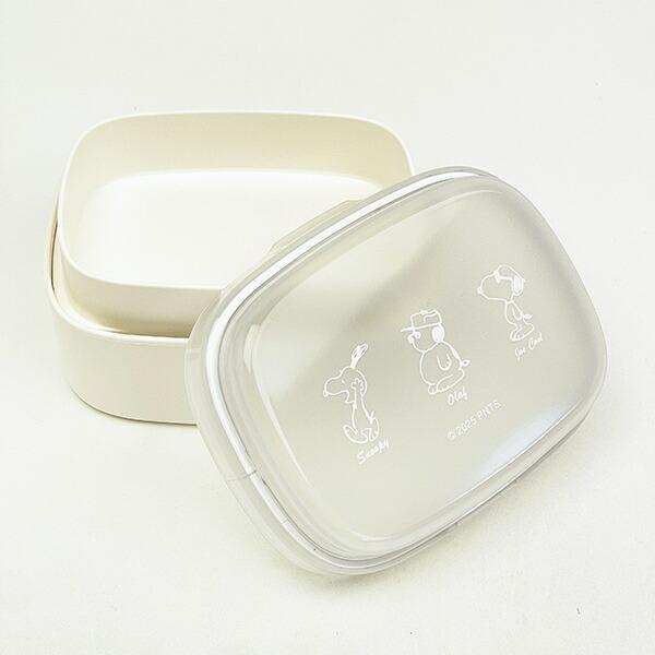 スヌーピー ワンタッチ2段ランチボックス (サイドウェイピーナッツ) 日本製 SNOOPY 商品画像4：キャラグッズPERFECT WORLD TOKYO