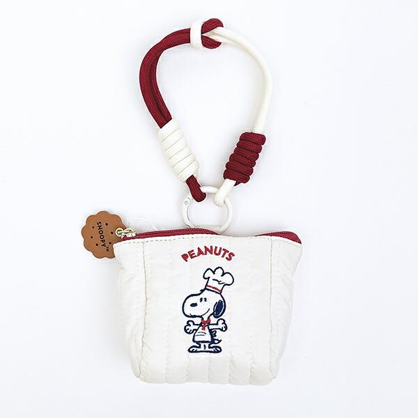 スヌーピー ストラップ付きミニポーチ (レッド) シェフシリーズ SNOOPY