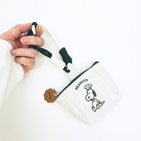 スヌーピー ストラップ付きミニポーチ グリーン シェフシリーズ SNOOPY 商品画像6：キャラグッズPERFECT WORLD TOKYO