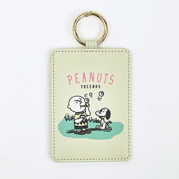 スヌーピー シングルパスケース 情景 イエロー 定期入れ SNOOPY