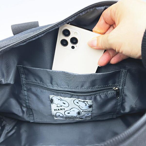 スヌーピー リップストップボストンバッグ ブラック SNOOPY 商品画像8：キャラグッズPERFECT WORLD TOKYO